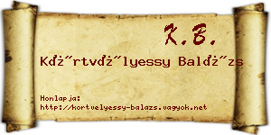 Körtvélyessy Balázs névjegykártya